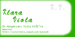 klara viola business card